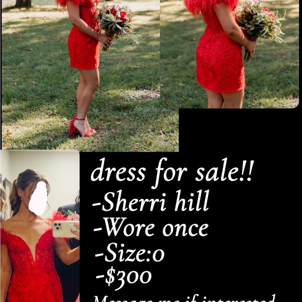 Sherri Hill Red Lace Dress